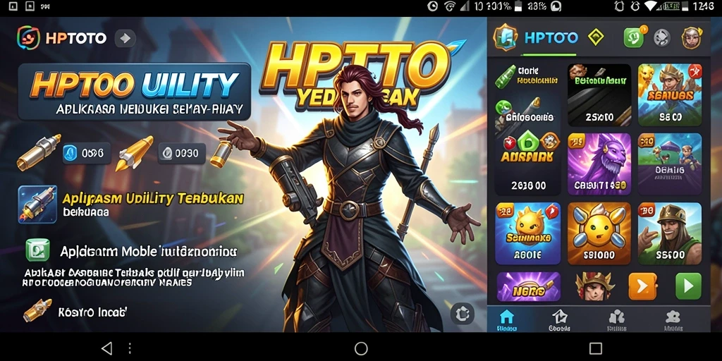 Tampilan antarmuka utama aplikasi HPTOTO yang user-friendly.