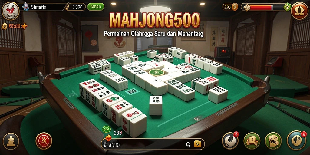 Tampilan permainan menarik dan penuh aksi dalam MAHJONG500.