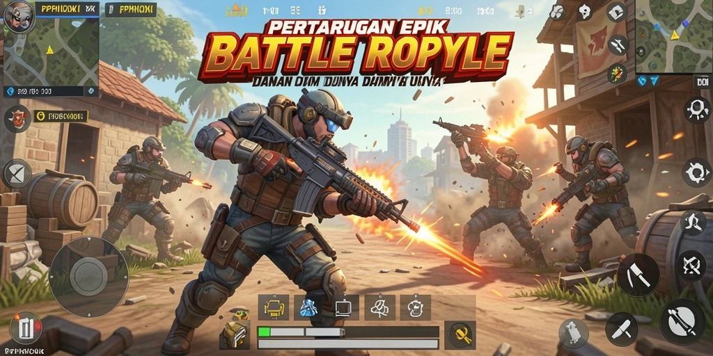 Tangkapan layar gameplay PPHOKI dengan aksi Battle Royale yang intens.