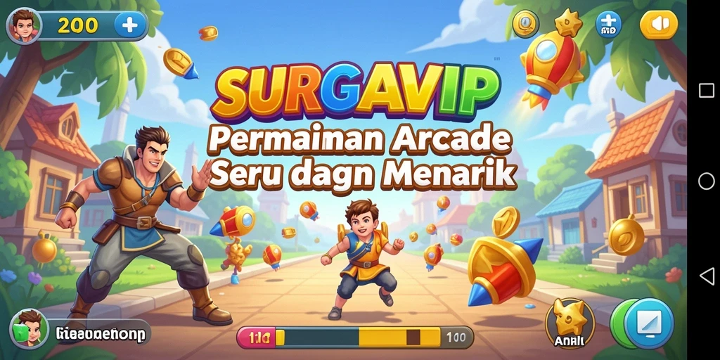 Tampilan gameplay seru dari SURGAVIP dengan tantangan arcade yang mendebarkan.